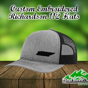 Embroidered Richardson 112 snapback hats with any state embroidered lower side of the hat Custom hats welcome wholesale embroidered hats