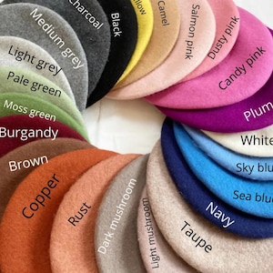 Wool Beret: Parisian Style French Hat - 24 Vibrant Colours, thick wool hat, real wool beret