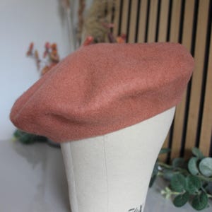 Béret en laine haut de gamme, béret en laine rouille, béret en laine doux et épais, chapeau de style parisien, béret en laine vierge pour artistes, béret ocre