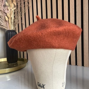 copper beret, premium wool beret, plain beret blank, thick wool beret, adult womens beret, real wool milinery hat, thick wool beret
