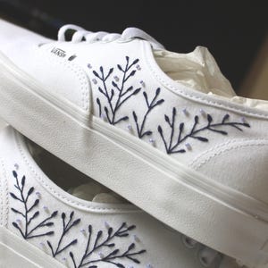 Custom Wedding Sneakers: Embroidered Converse, Vans - Bridal Shoes, Something Blue