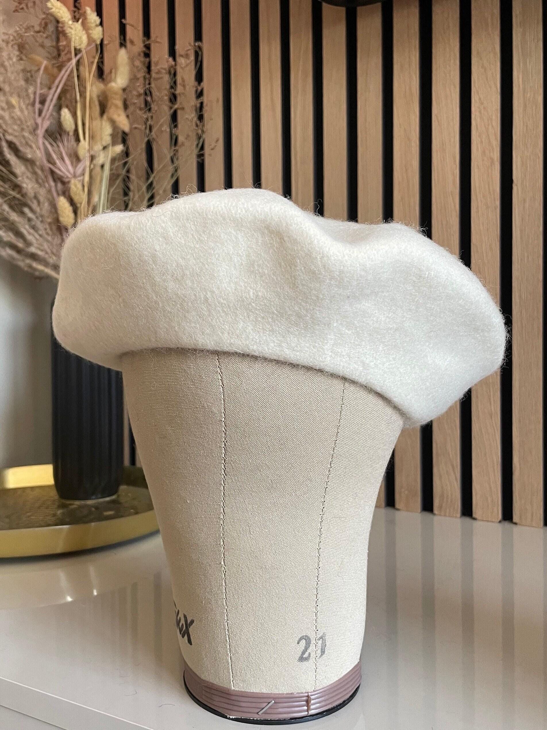 White Wool Beret, Thick Wool Beret, Soft Plain Hat