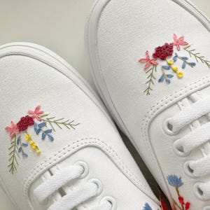 Custom Embroidered Wedding Shoes: Floral Canvas Sneakers