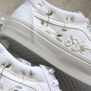 Embroidered Wedding Sneakers: Something Blue Floral Bridal Shoes