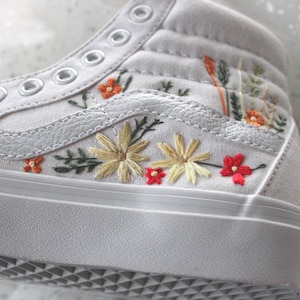 Embroidered Wedding Sk8 Shoes autumn shoes High Tops, wedding sneakers ankle