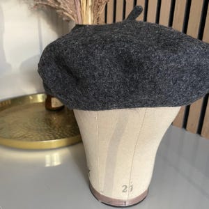 Vintage Bass Wool Beret Gray Dark Academia Military Bass | Accessories | Bass Women Gray Silver Beanie With  main image 3