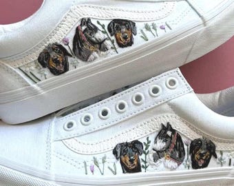 Custom Pet Portrait Wedding Vans – Hand‑Embroidered Bridal Shoes for Dogs, Horses & All Pets