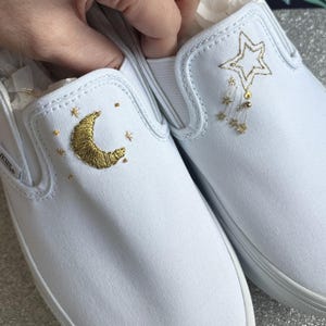 Custom Wedding Shoes Vans, Floral Design Embroidered Sneakers, Unisex Footwear For 2026 Wedding, Shoes For Bride