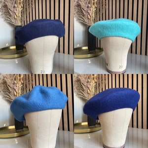 premium wool beret in 24 colours, plain beret blank, thick wool beret, adult womens beret, real wool milinery hat, thick wool beret