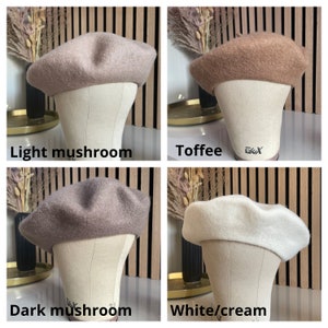 thick wool beret, soft colour plain beret, thick wool beret, French style beret, real wool millinery hat, thick wool beret, 24 colours