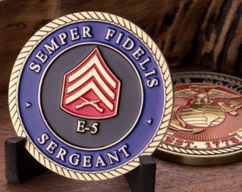 US ARMY SERGEANT E-5 Challenge Coin With Case