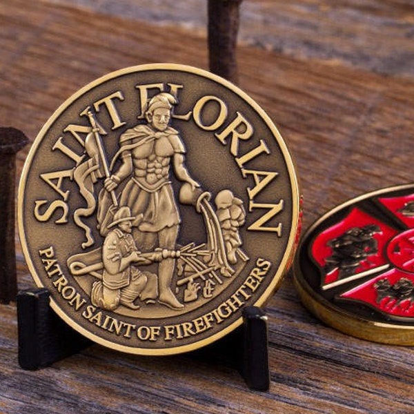 Saint Florian Firefighter Dedication Highly Detailed Brass Collectible Coin A Fantastic Gift!
