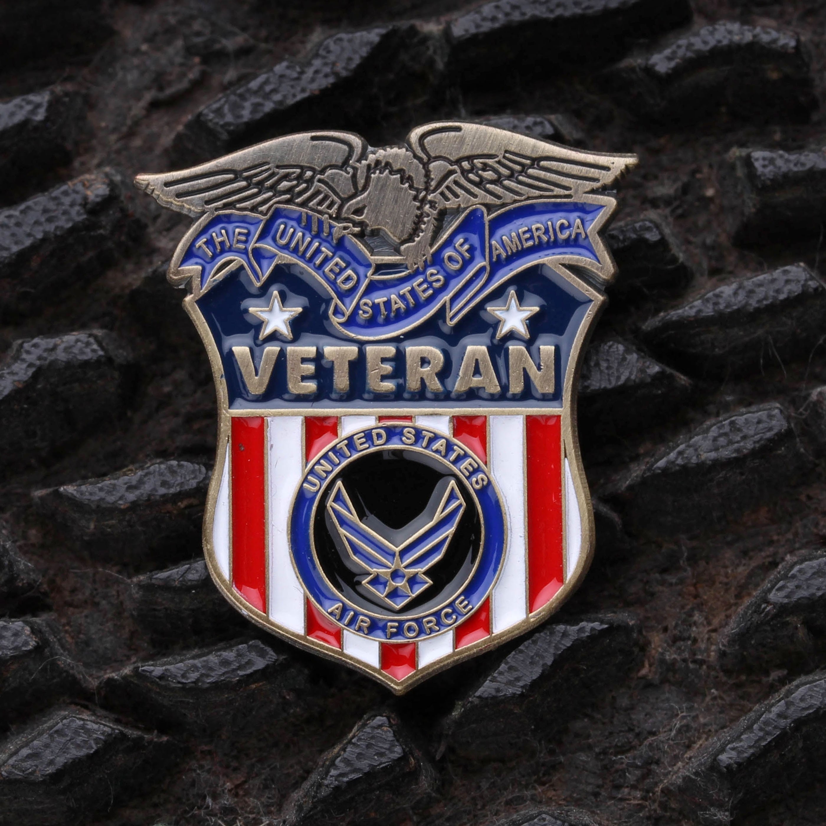 United States Air Force Veteran Shield Pin - Etsy