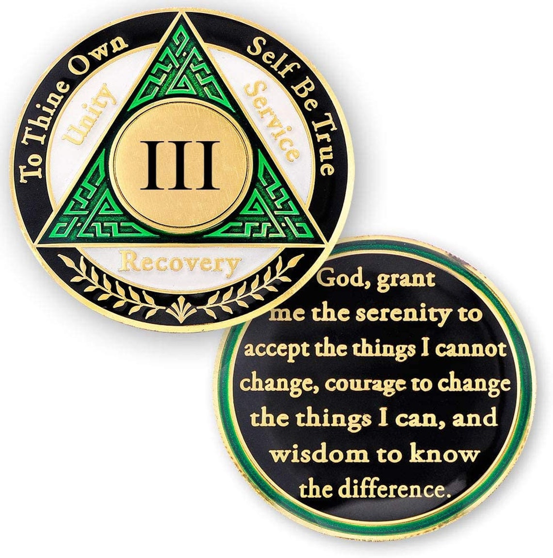 AA Medallion Coin - Alcoholics Anonymous Chips - Year Coins - Green ...