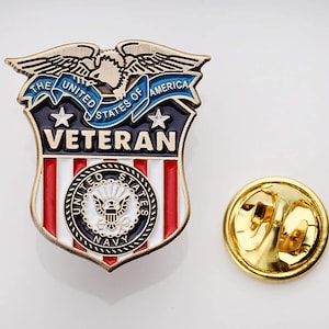United States Navy Veteran Shield Pin