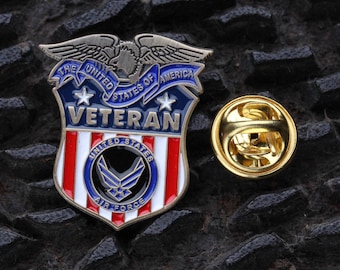 United States Air Force Veteran Shield Pin