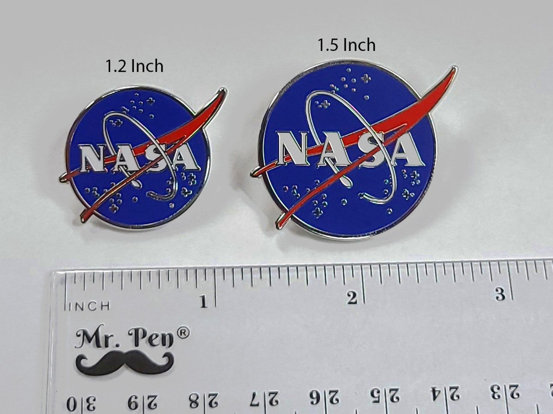 NASA Logo Enamel Lapel / Hat Pin Shiny Silver Size 1.2 or Etsy