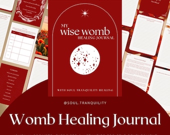 Womb Healing Journal Prompts PDF Download - 65 Journalling Pages for Moon Cycle Connection - Self Discovery and Healing the Womb Space