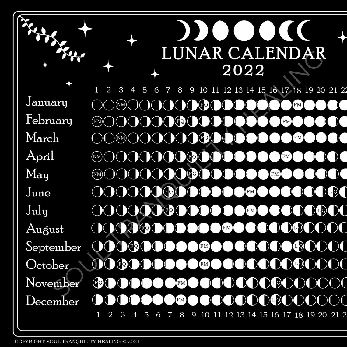 Printable Moon Calendar Printable World Holiday