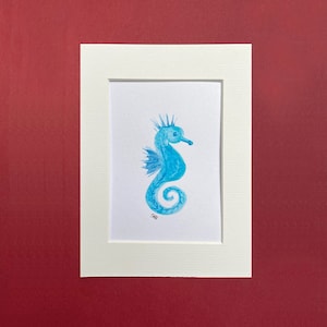 Aquarell, Motiv "Seepferdchen"