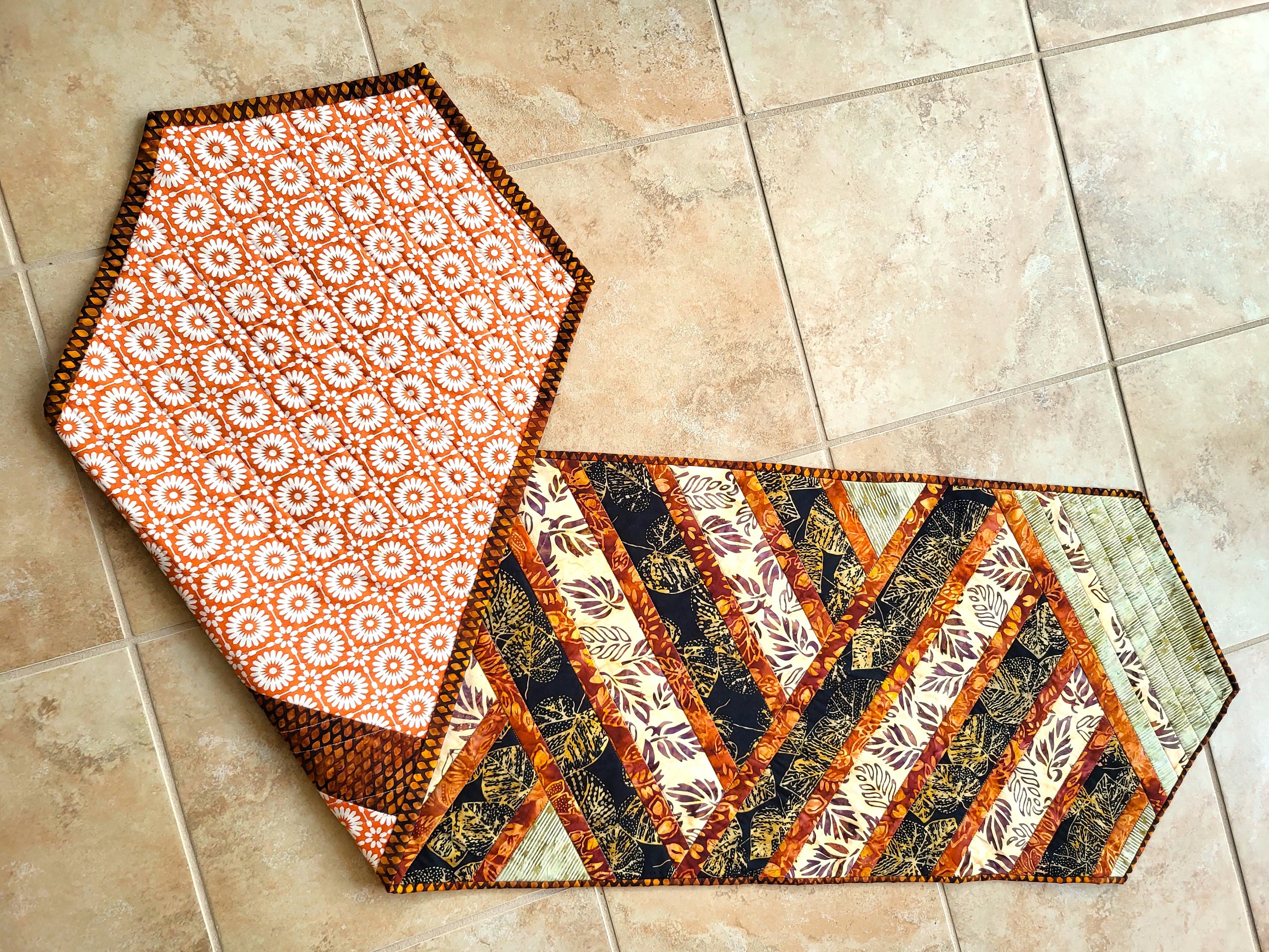 Autumn Leaves is a Quilted Table Runner Using Batik Fabrics With ...