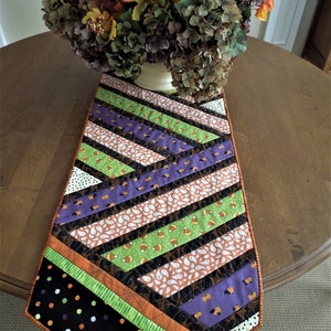 Bright colors of Halloween table runner