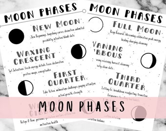 Moon Phases Printable Grimoire Pages