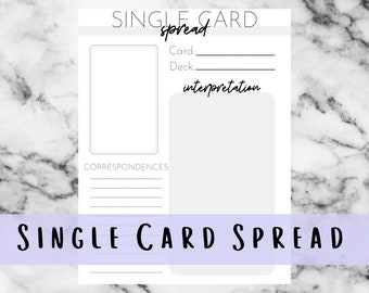 Single Card Spread Tarot Journal Printable Page
