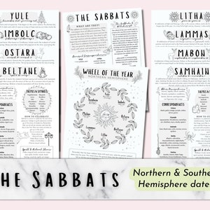 The Sabbats Printable Grimoire Pages, Wiccan Pagan Wheel of the Year