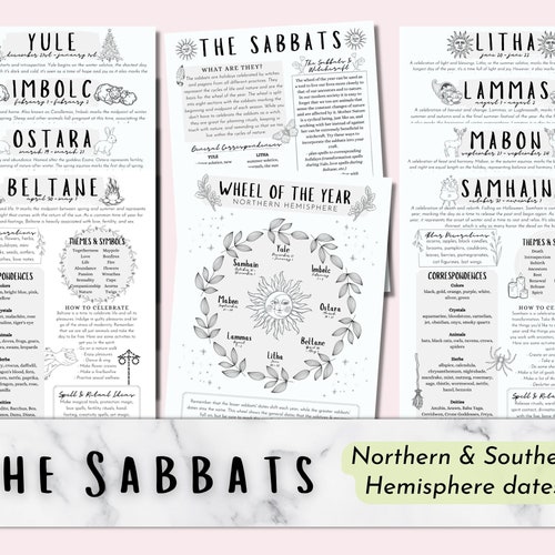 The Sabbats Printable Grimoire Pages Wiccan Pagan Wheel of - Etsy