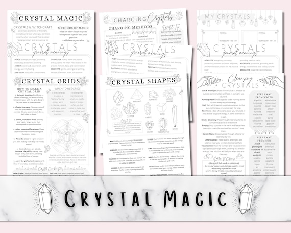 Crystal Magic Witchcraft Printable Grimoire Pages