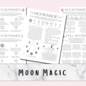 Moon Magic Grimoire Pages, Digital Book of Shadows Pages