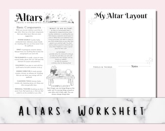 Altar & Altäre Arbeitsblatt, Grimoire Seiten zum Ausdrucken