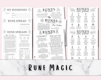 Rune Magic Elder Futhark Meanings, Printable Grimoire Pages