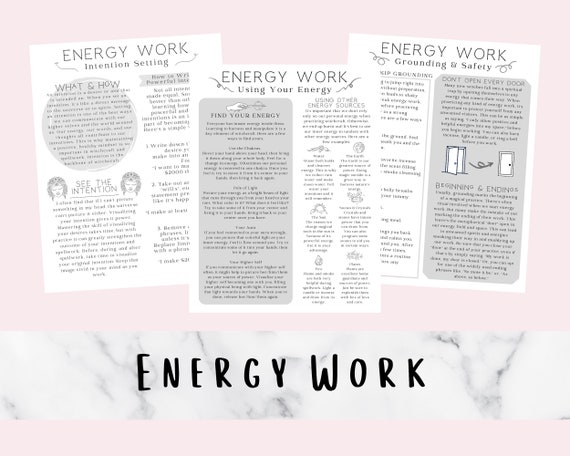 Energy Work Printable Grimoire Pages