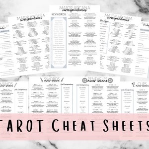 Tarot Cheat Sheet, Correspondences and Meanings