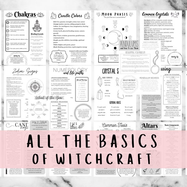 ALL The Basics of Witchcraft Bundle, druckbare Grimoire-Seiten