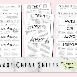 Tarot Cheat Sheets, Printable Grimoire BOS Pages