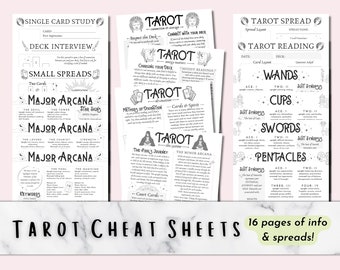 Tarot Cheat Sheets, Printable Grimoire BOS Pages