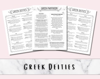 Greek Deities Digital Grimoire Pages