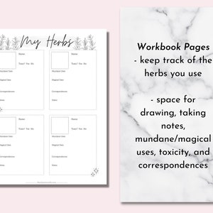 Herbal Magic, Green Witchcraft Grimoire Printable Pages image 6
