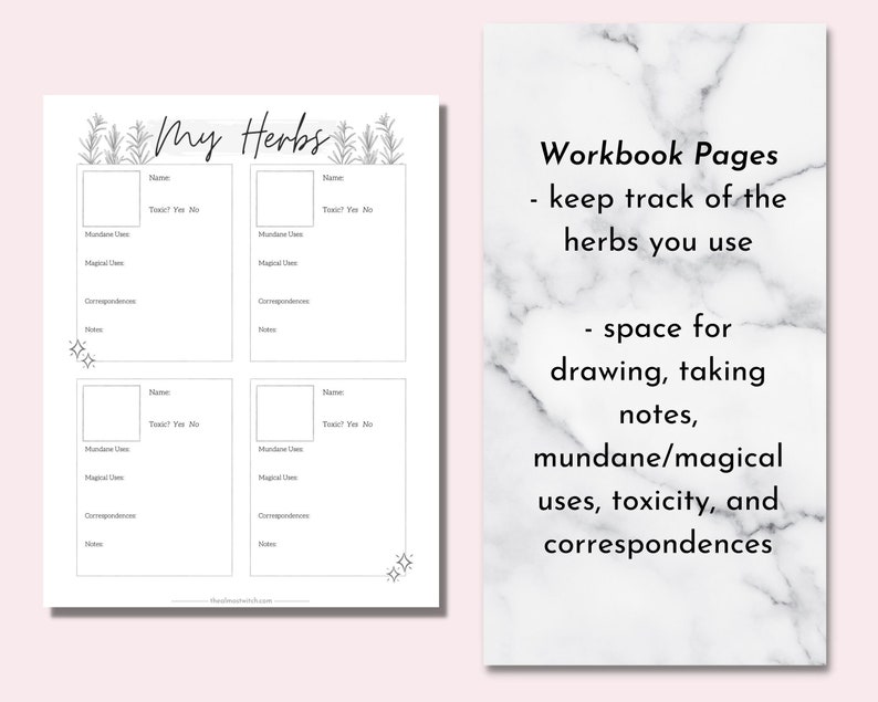Herbal Magic, Green Witchcraft Grimoire Printable Pages image 6