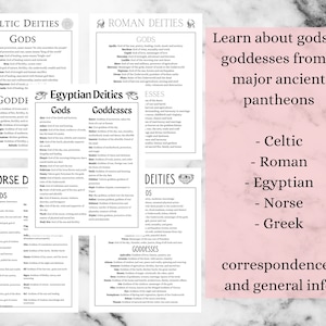 Gods and Goddesses Cheat Sheet, Grimoire Pages image 2
