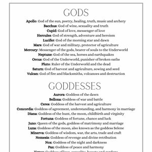 Gods and Goddesses Cheat Sheet, Grimoire Pages image 5