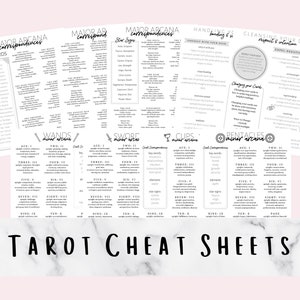 Tarot Spickzettel, Entsprechungen und Bedeutungen