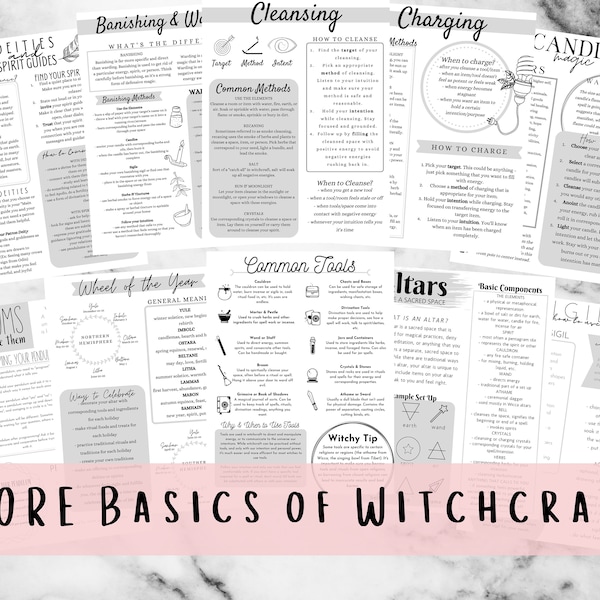 Basics of Witchcraft 2.0, Printable Grimoire Pages