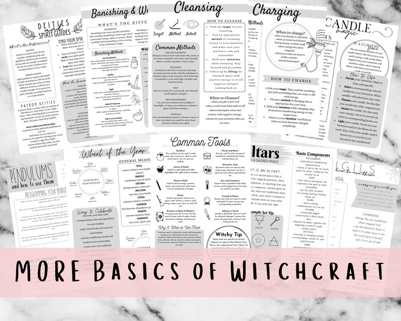 Basics of Witchcraft 2.0, Printable Grimoire Pages 