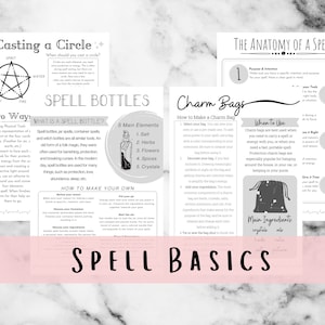 Spell Basics, Spells and Charms Printable Grimoire Pages