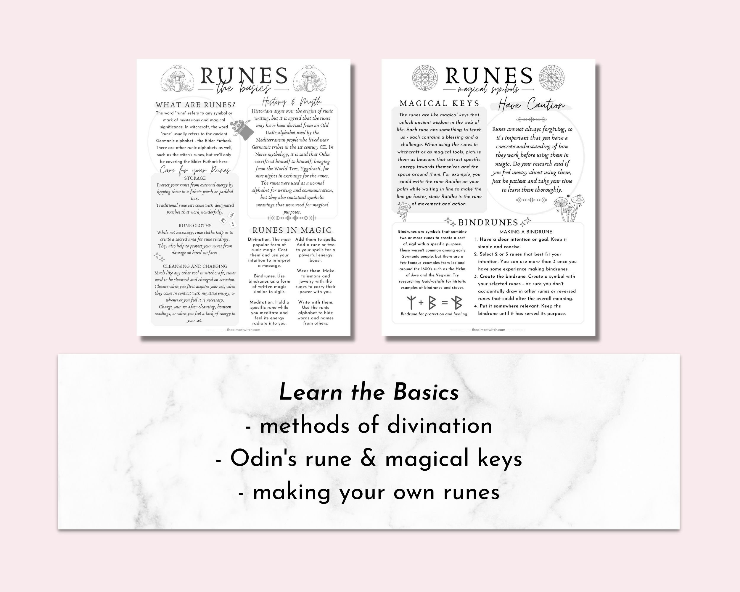 Rune Magic Elder Futhark Meanings, Printable Grimoire Pages - Etsy Canada