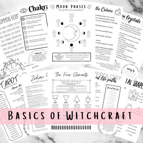 ALL the Basics of Witchcraft Bundle Printable Grimoire Pages - Etsy